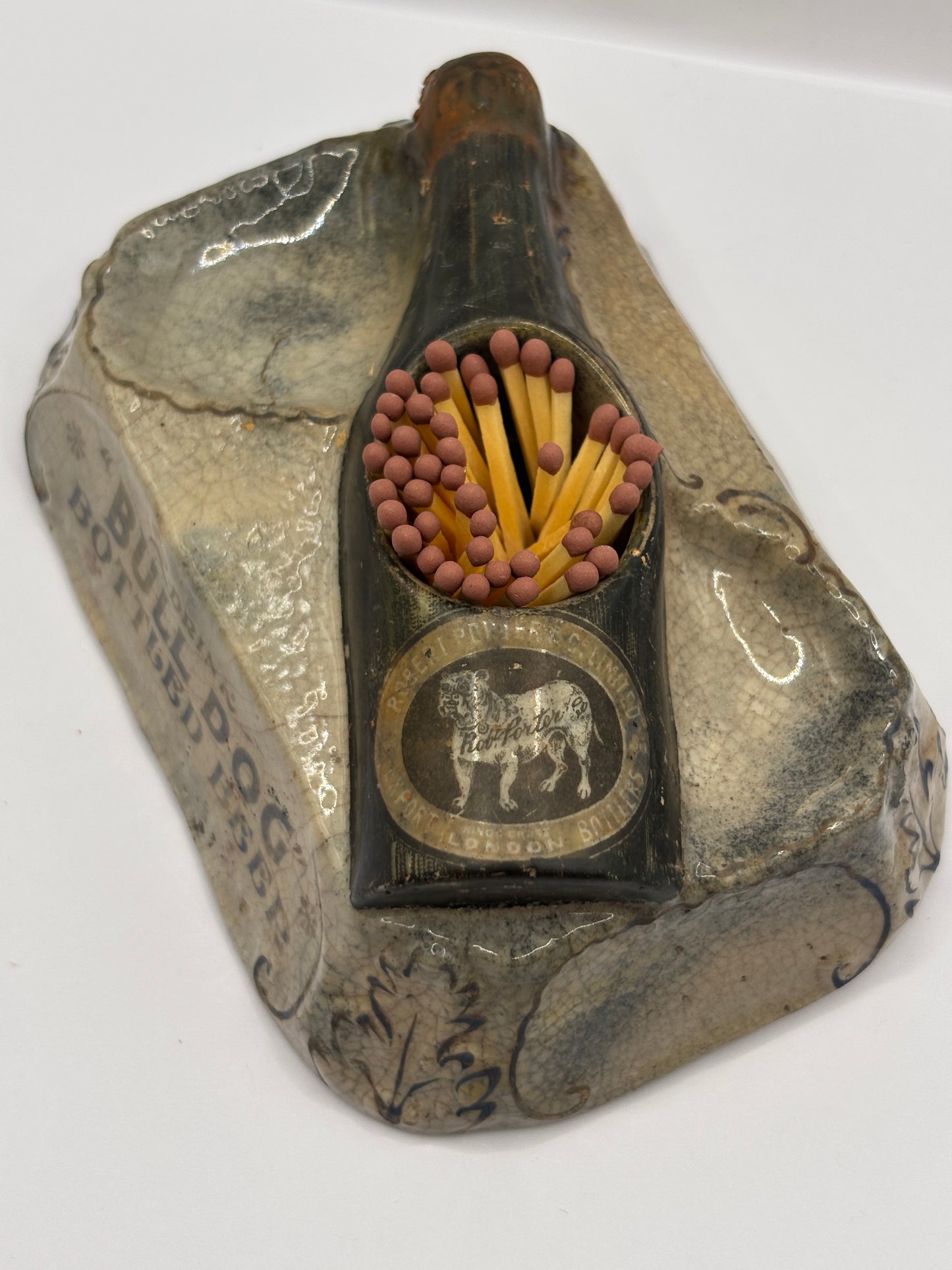 Old advertising match holder, Bulldog bottled beer