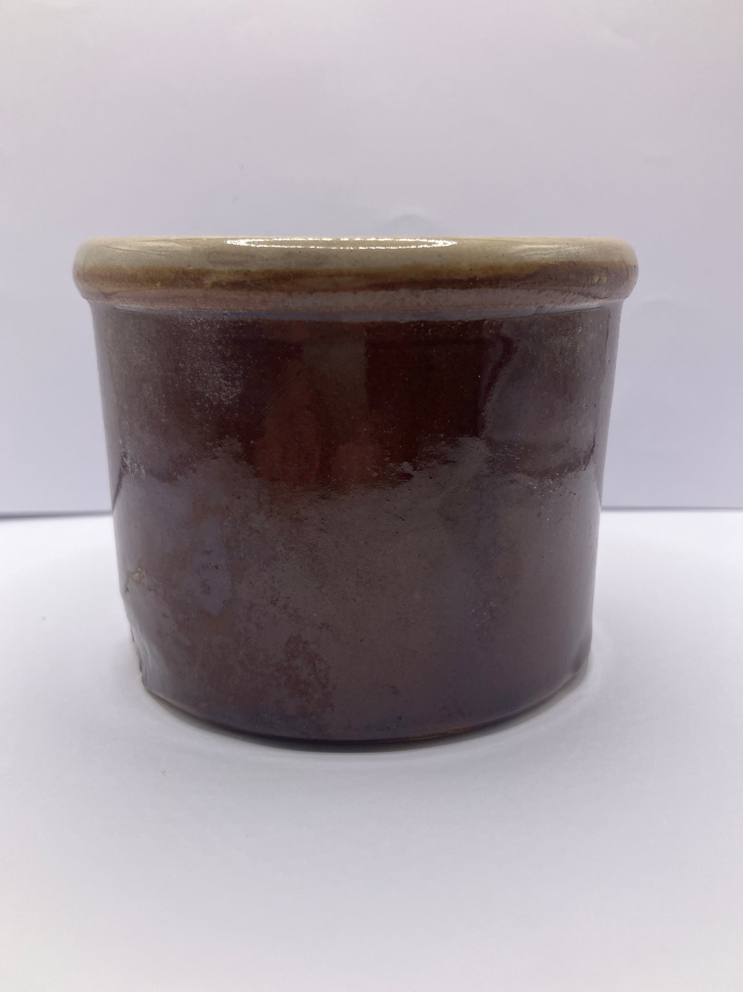 Small brown stoneware pot