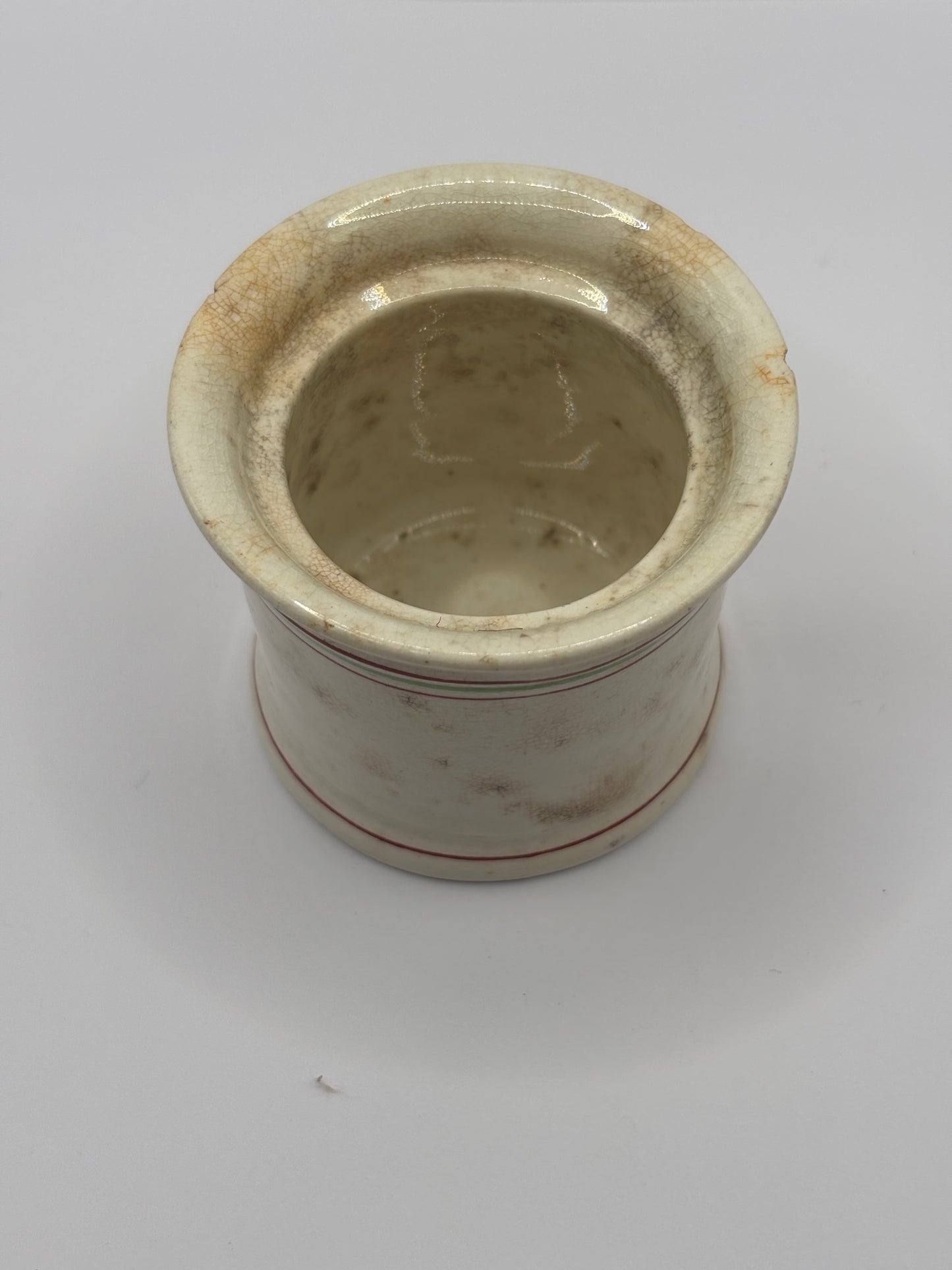 old Small stained stoneware pot
