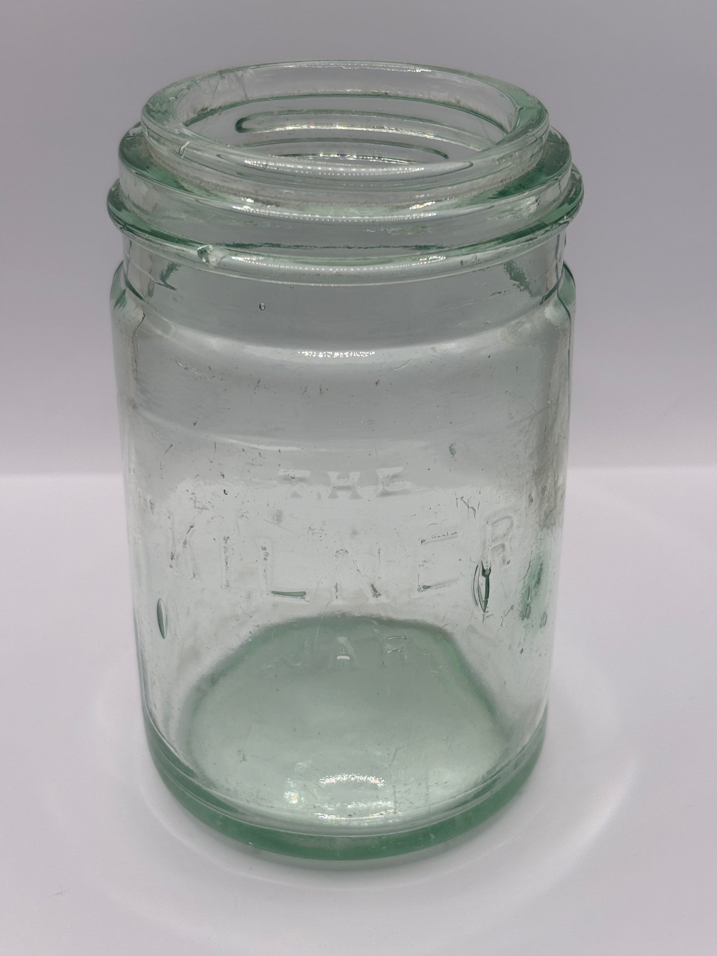 Old aqua glass kilner jar (M)