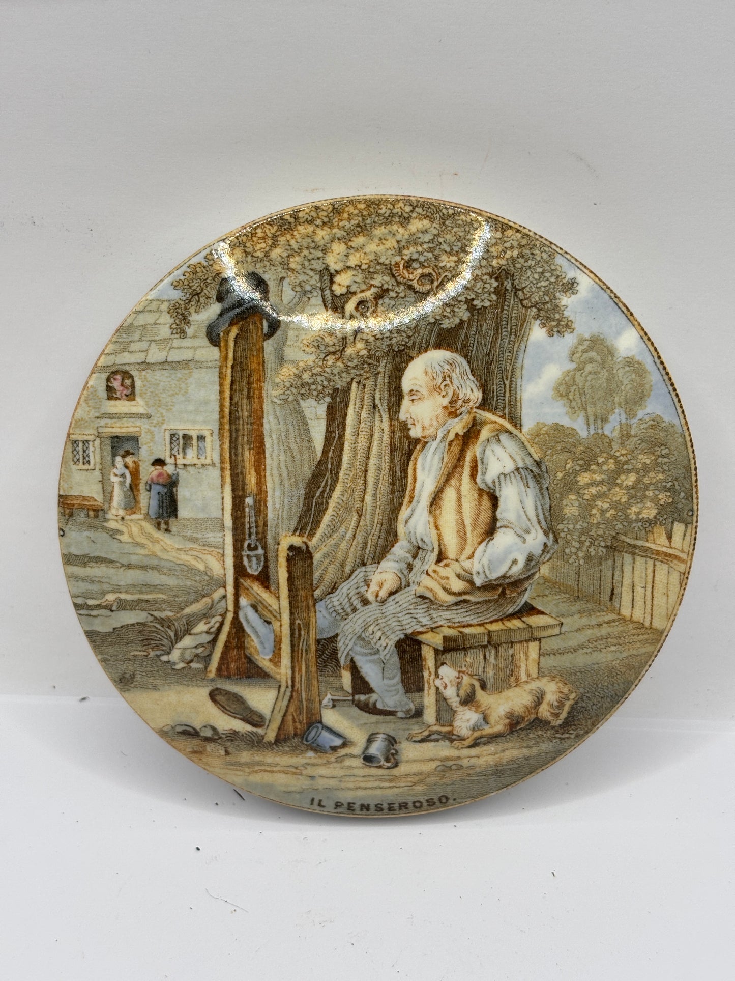 Old Prattware lid, IL Penseroso