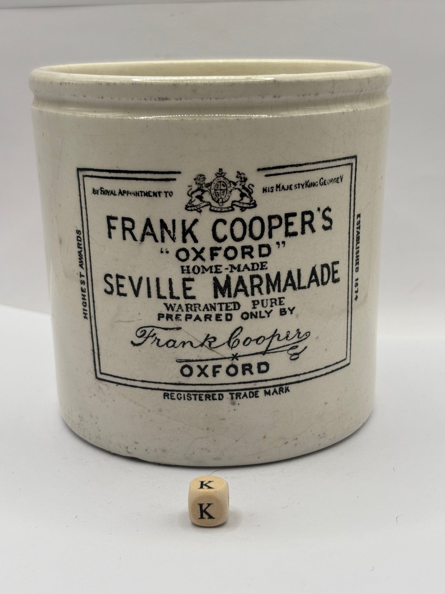 Old 2lb Frank Cooper marmalade jar (K)