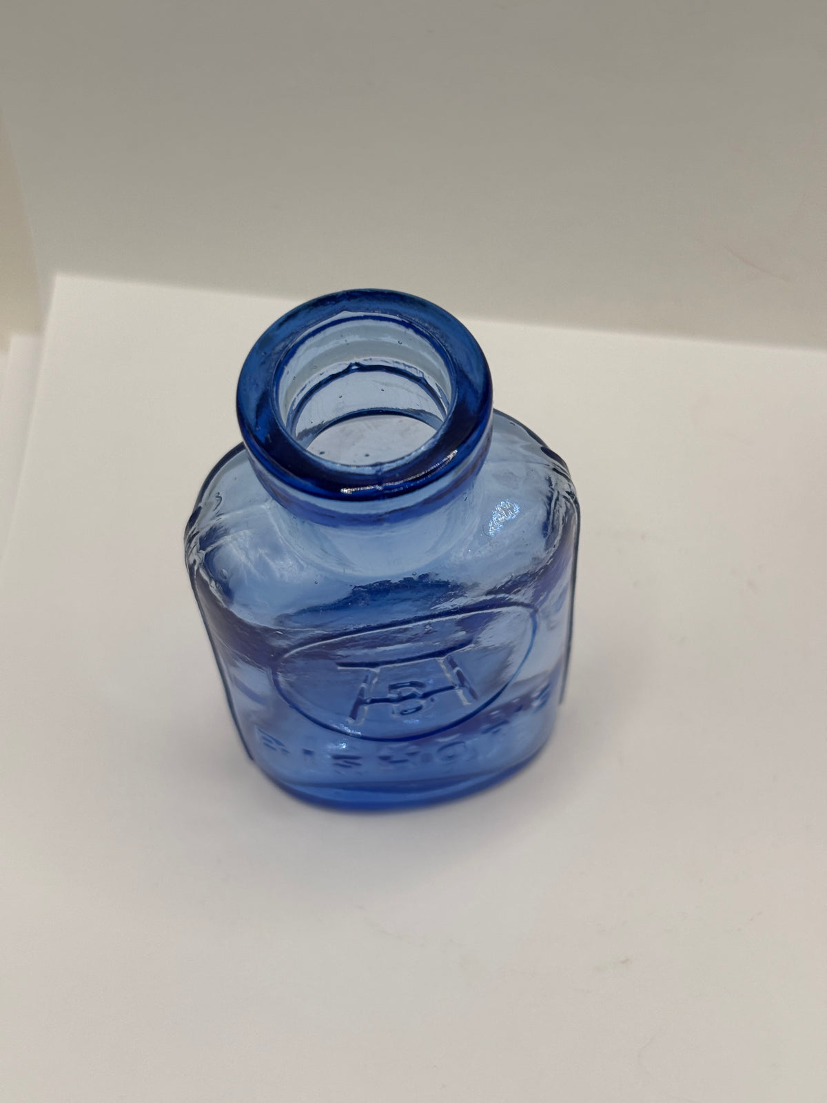 old small blue bishops chemist bottle