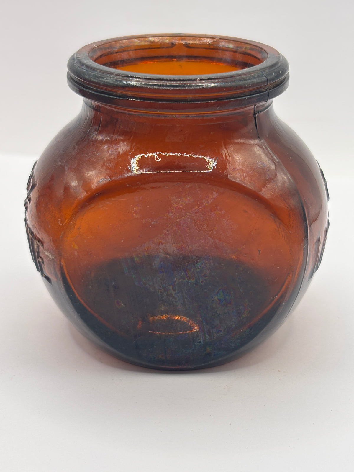 Old 8oz amber glass advertising marmite bottle