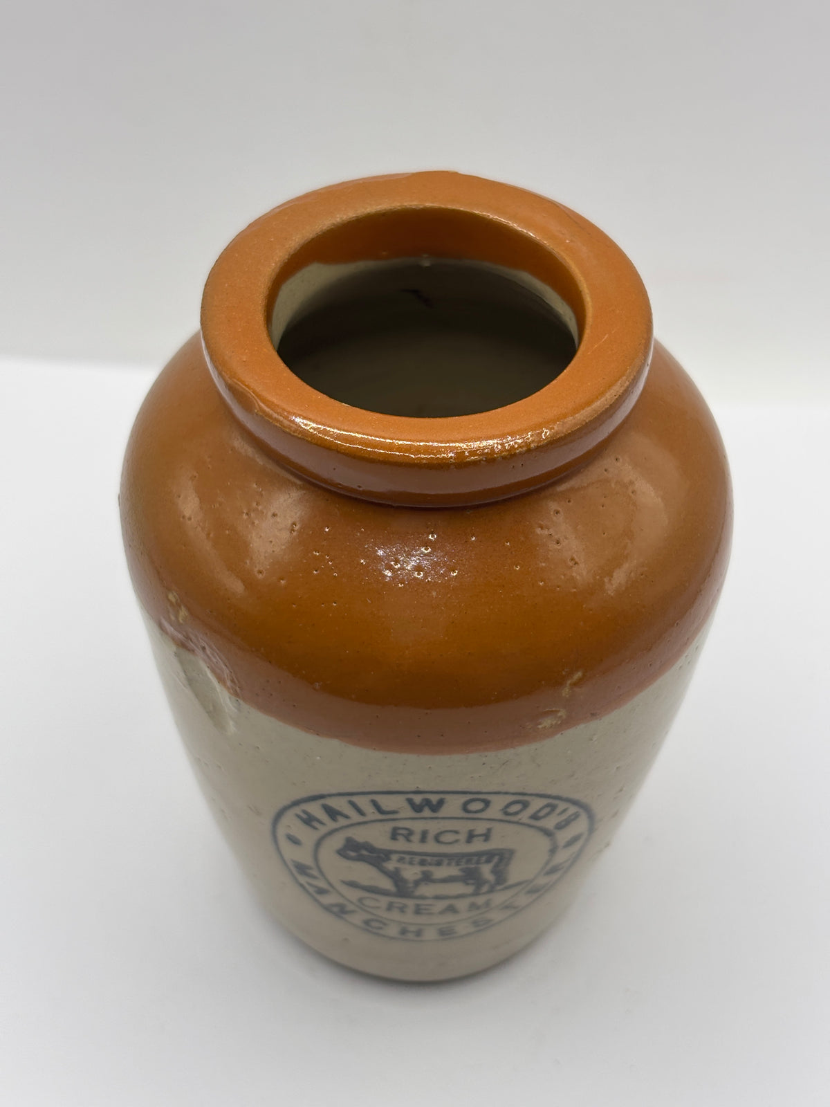 Old large advertising cream pot, Hailwoods