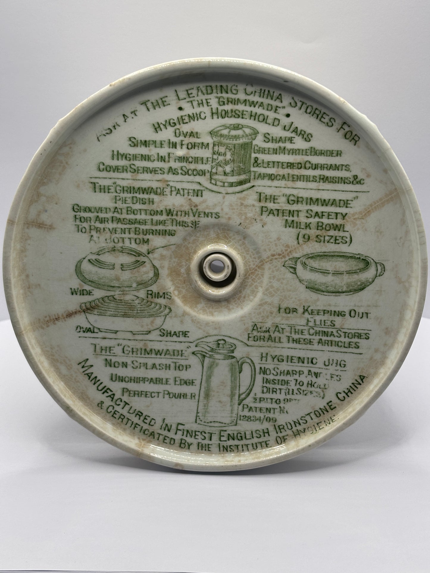 Old Grimwades advertising quick cooker. Stained & crazed