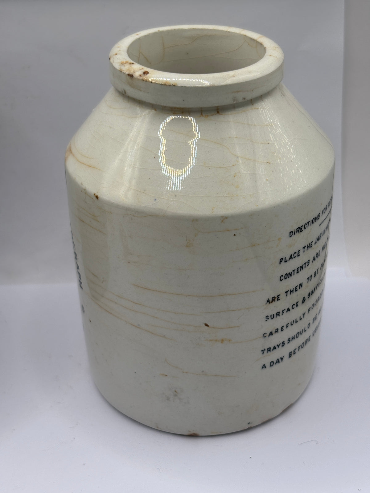 Old advertising ink jar, Composition ink