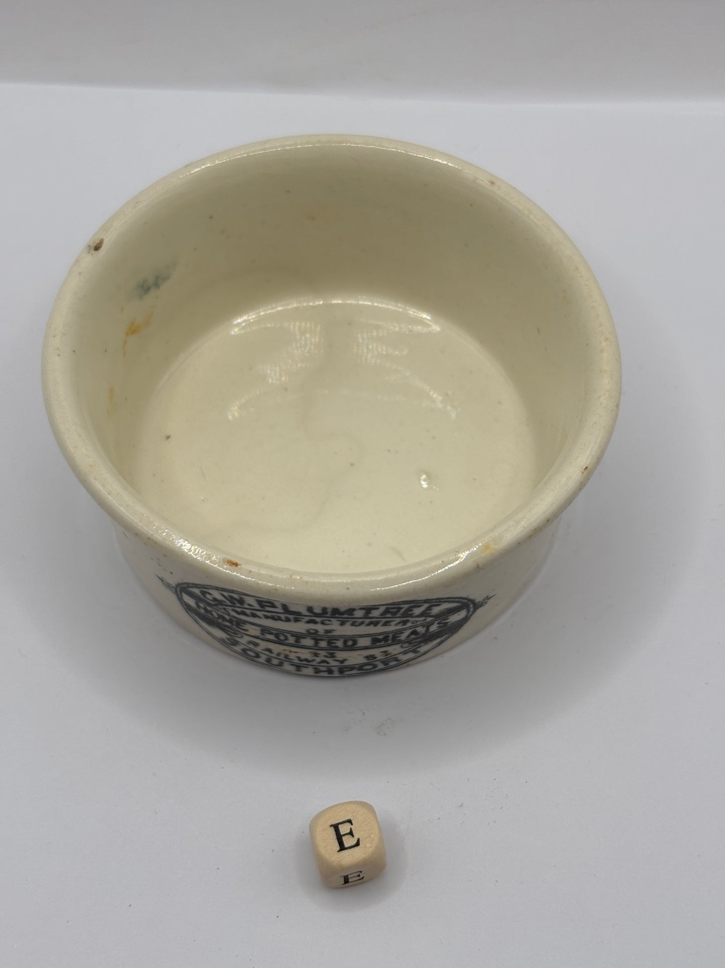 Old Plumtree advertising meat paste pot (E)