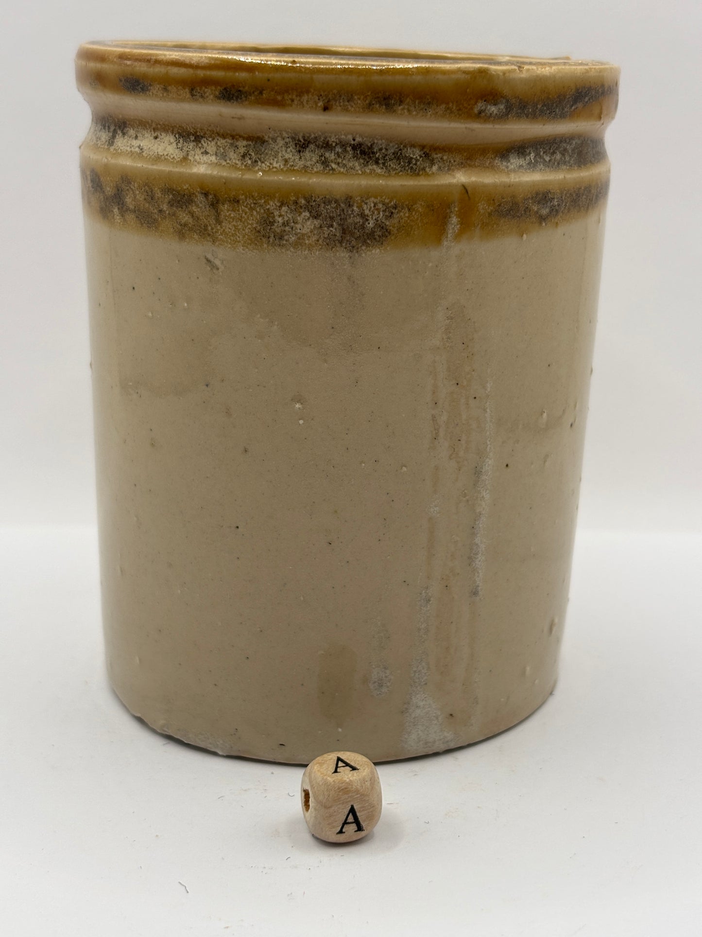 Old 1lb brown top jam & marmalade pot (a)