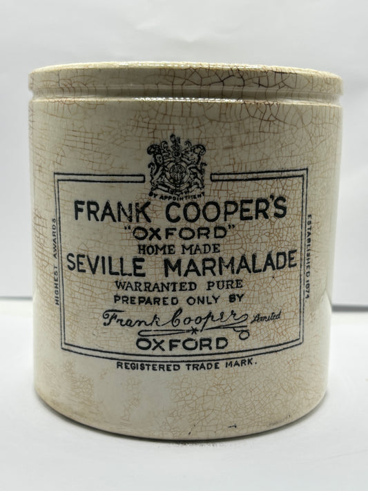 2lb frank cooper marmalade jar, stained & crazed