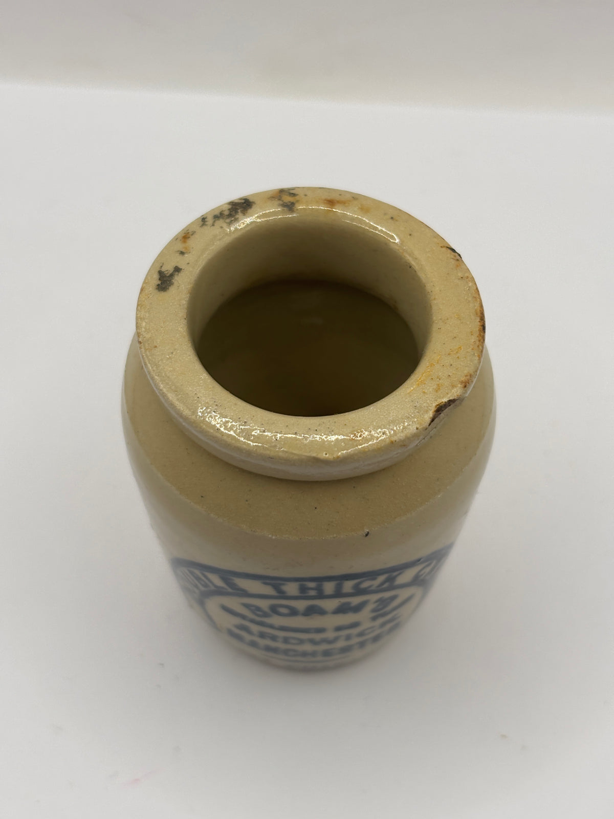 Old advertising cream pot, Boams double thick cream Manchester