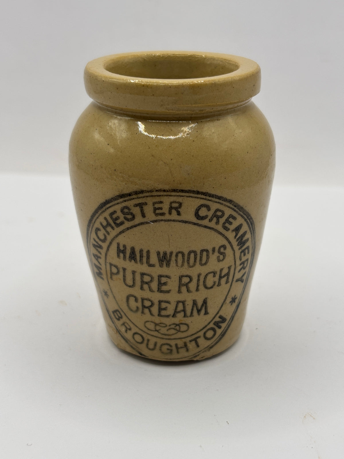 Old advertising cream pot, Hailwoods rich cream