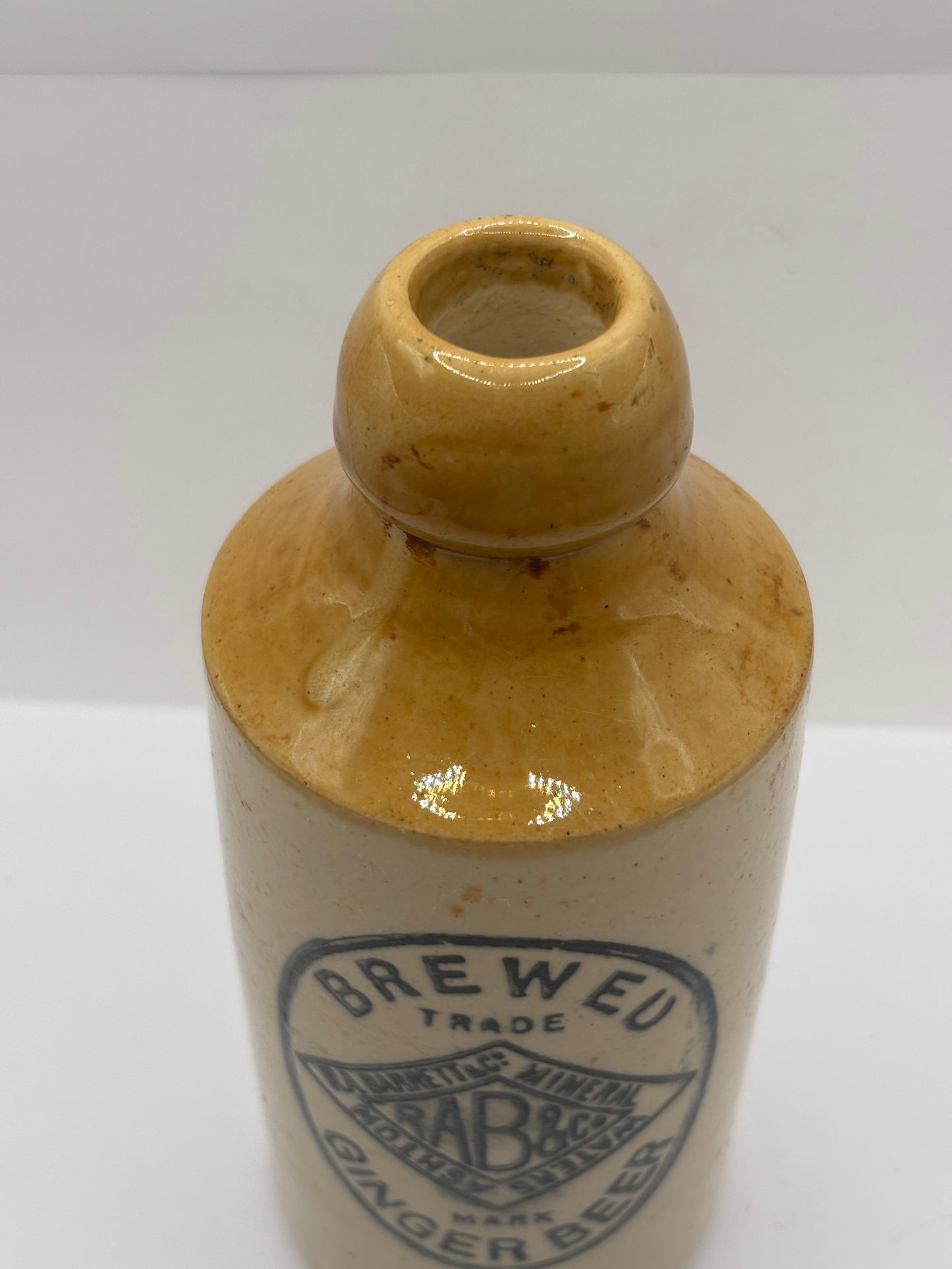 Old stoneware ginger beer bottle, Barrett & Co mineral waters