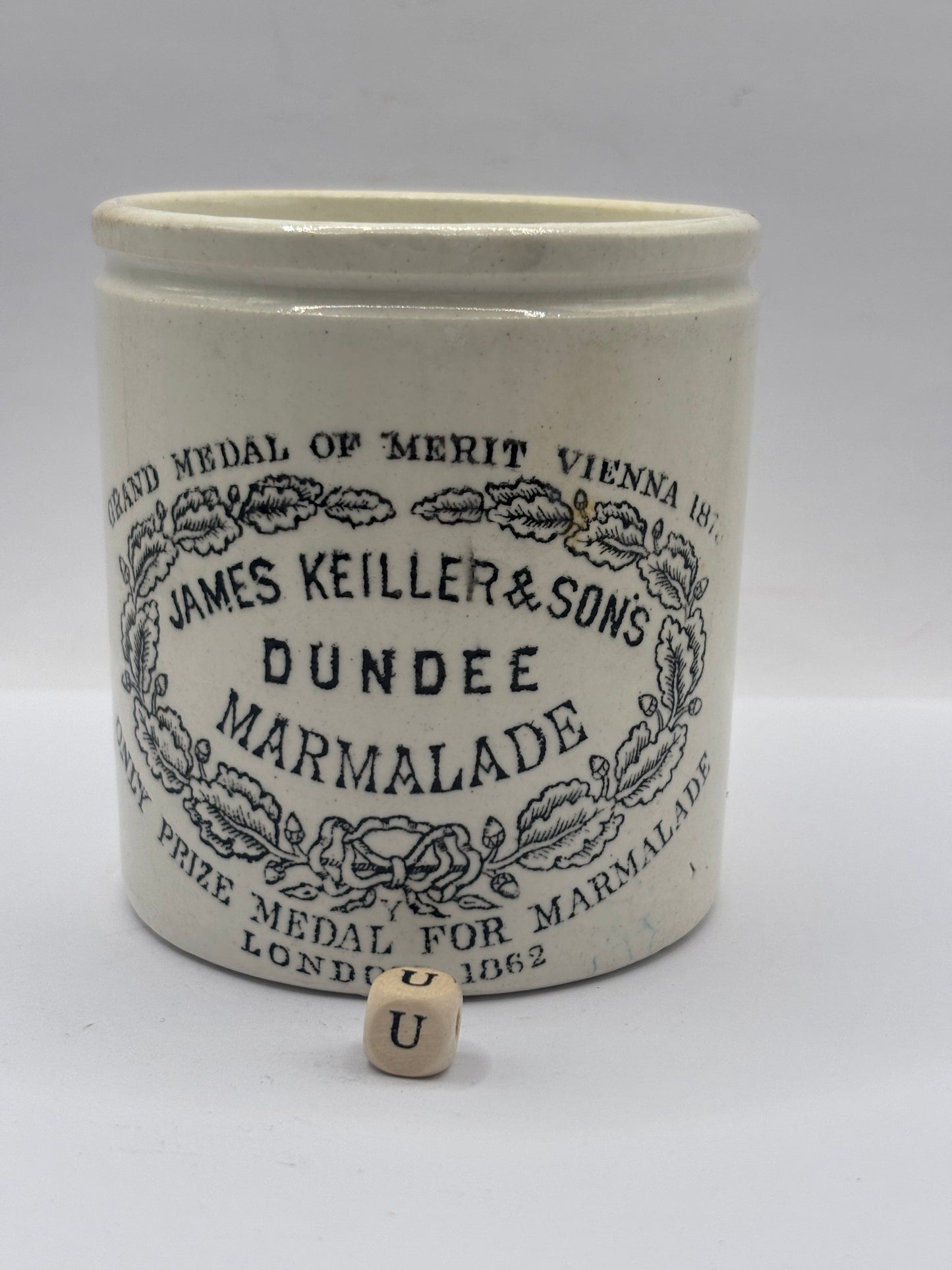 Old 1lb James Keiller Dundee marmalade jar (u)