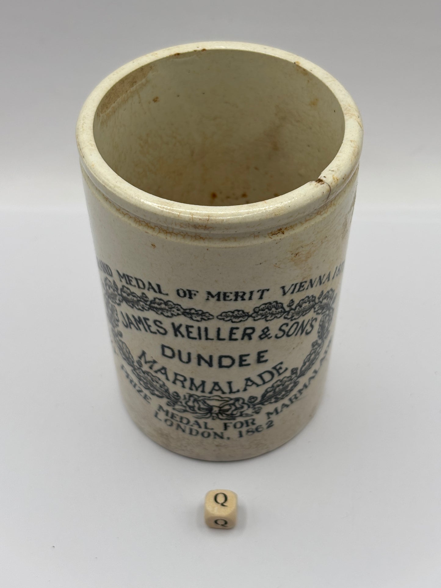 Old 1lb James Keiller Dundee marmalade Jar (Q)