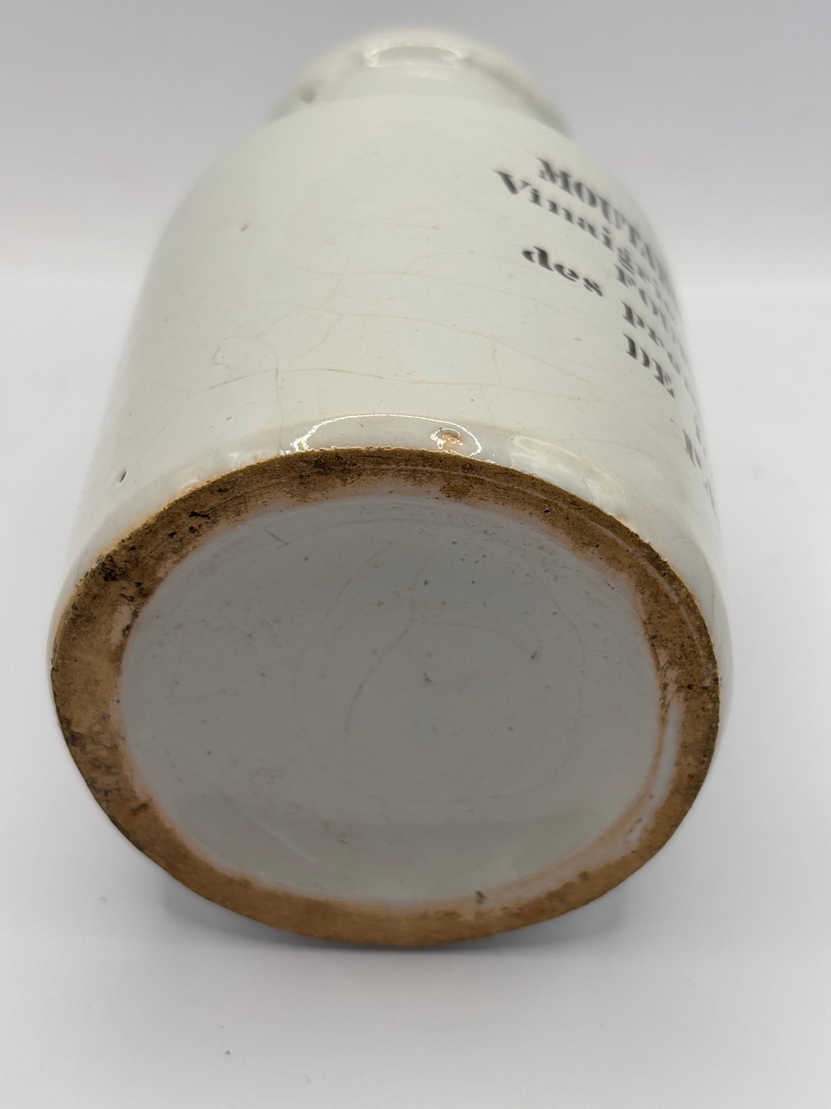 Old stoneware french mustard jar, moutarde de maille