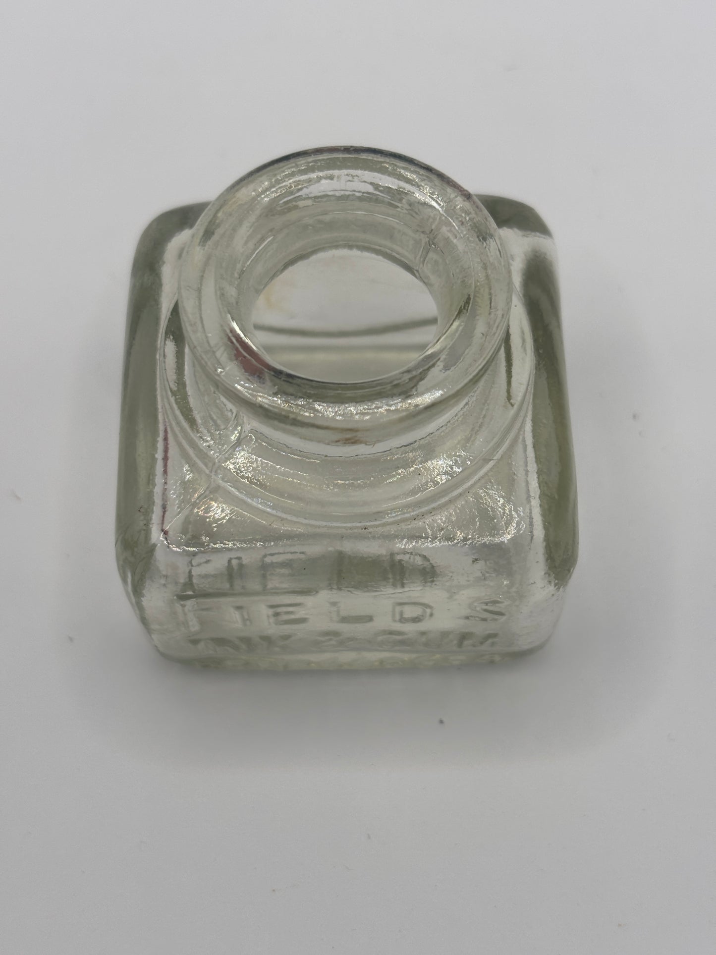 old advertising glass ink,inkwells, ink bottle. Fields ink