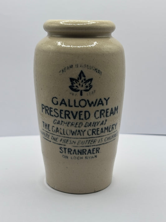 The Galloway creamery, white stoneware cream pot