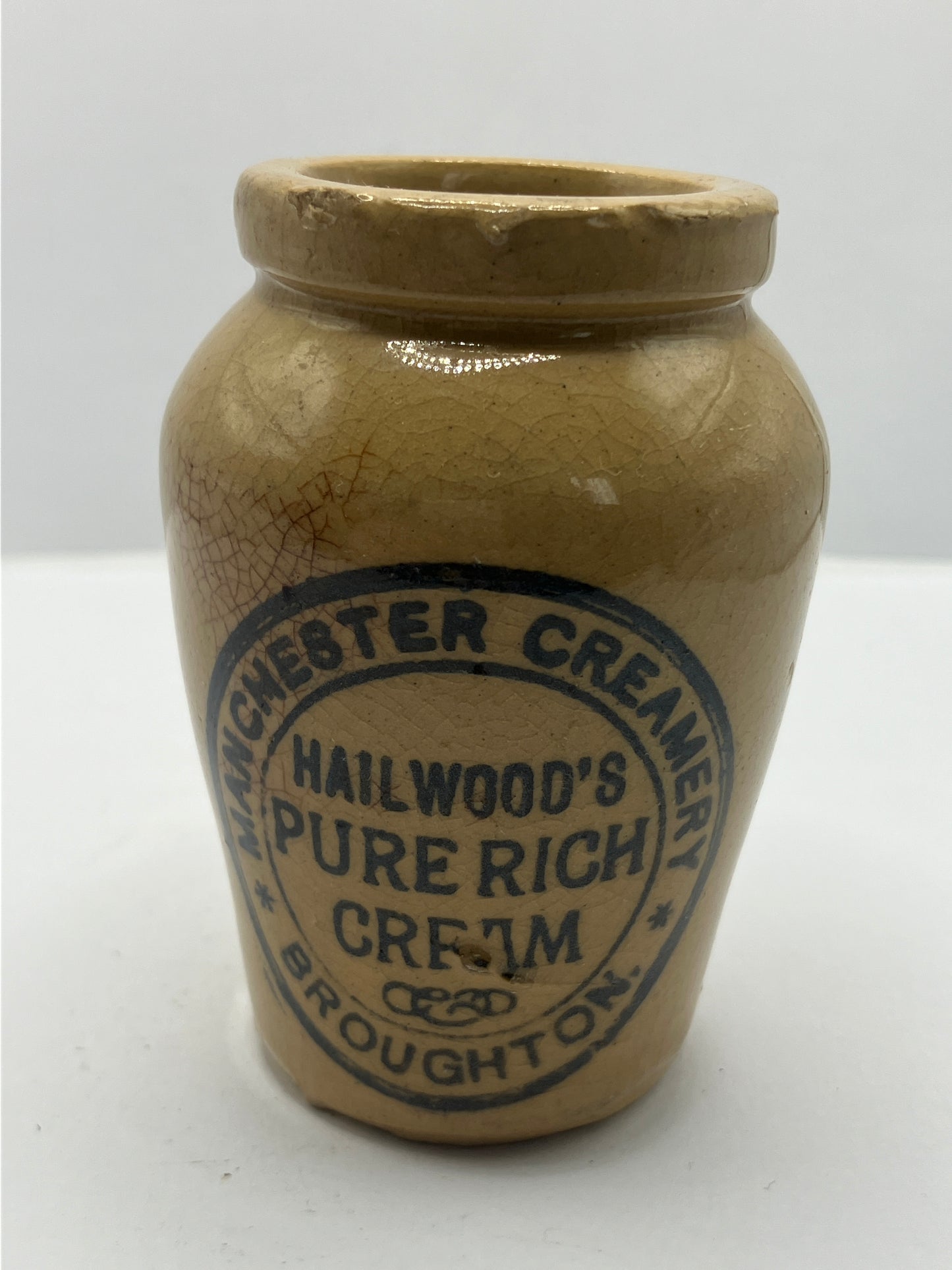 Manchester cream pot, Hailwoods pure rich cream