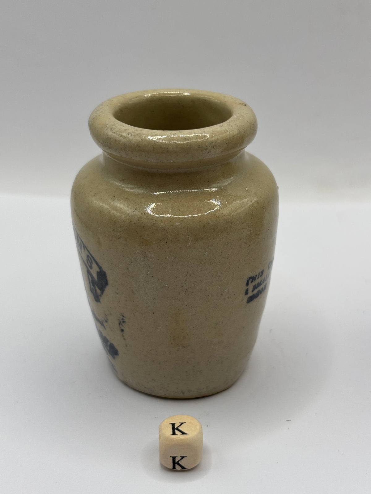 Old advertising cream pot, Richardsons thick cream Sheffield. Double sided (K)