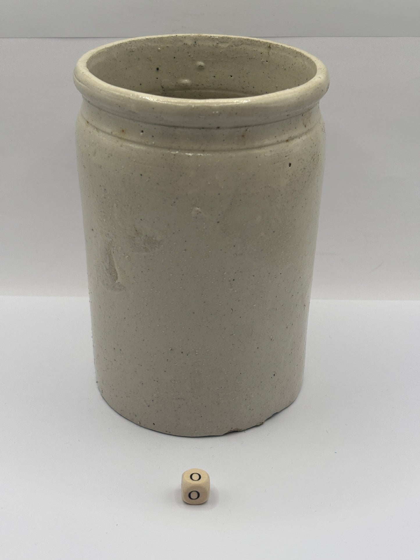Old 2lb rolled top stoneware marmalade pot (o)
