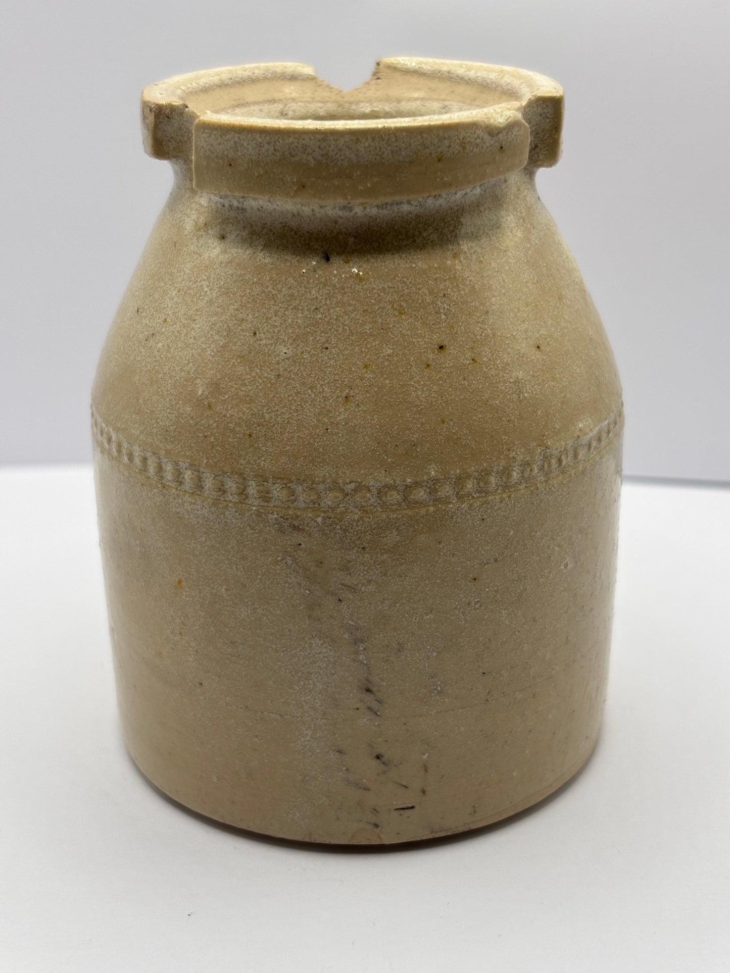 Old plain stoneware caviar pot