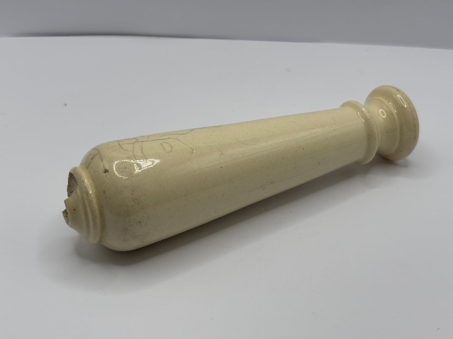 Old stoneware toilet pull damaged