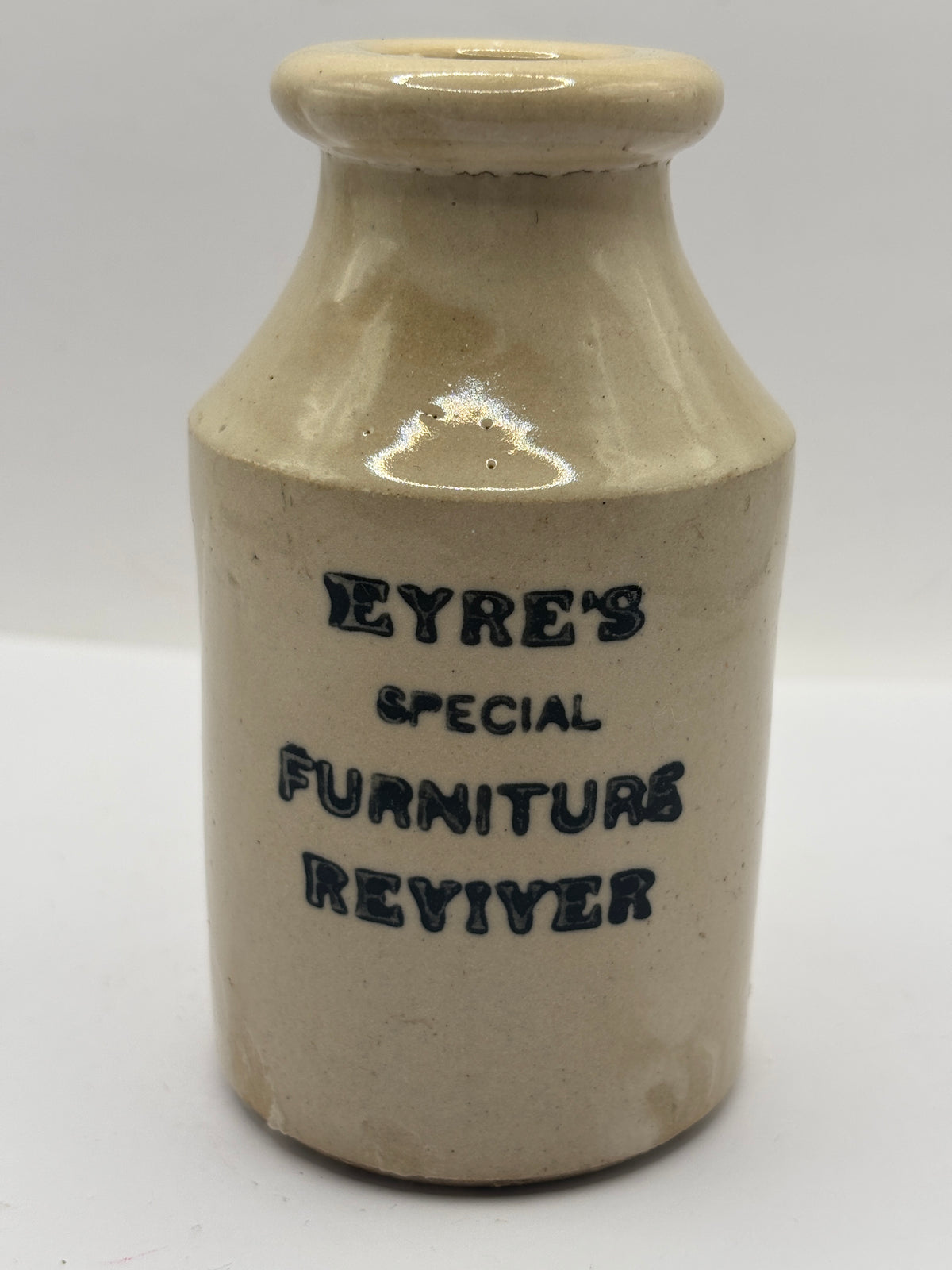 Old advertising jar, Eyres furniture reviver
