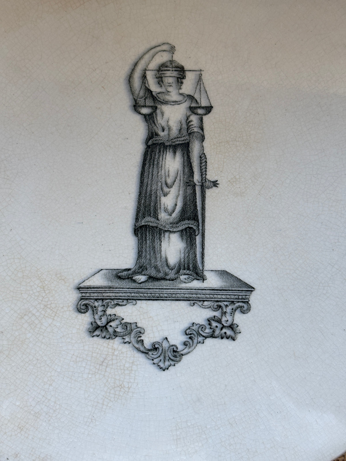Old ironstone advertising scale plate