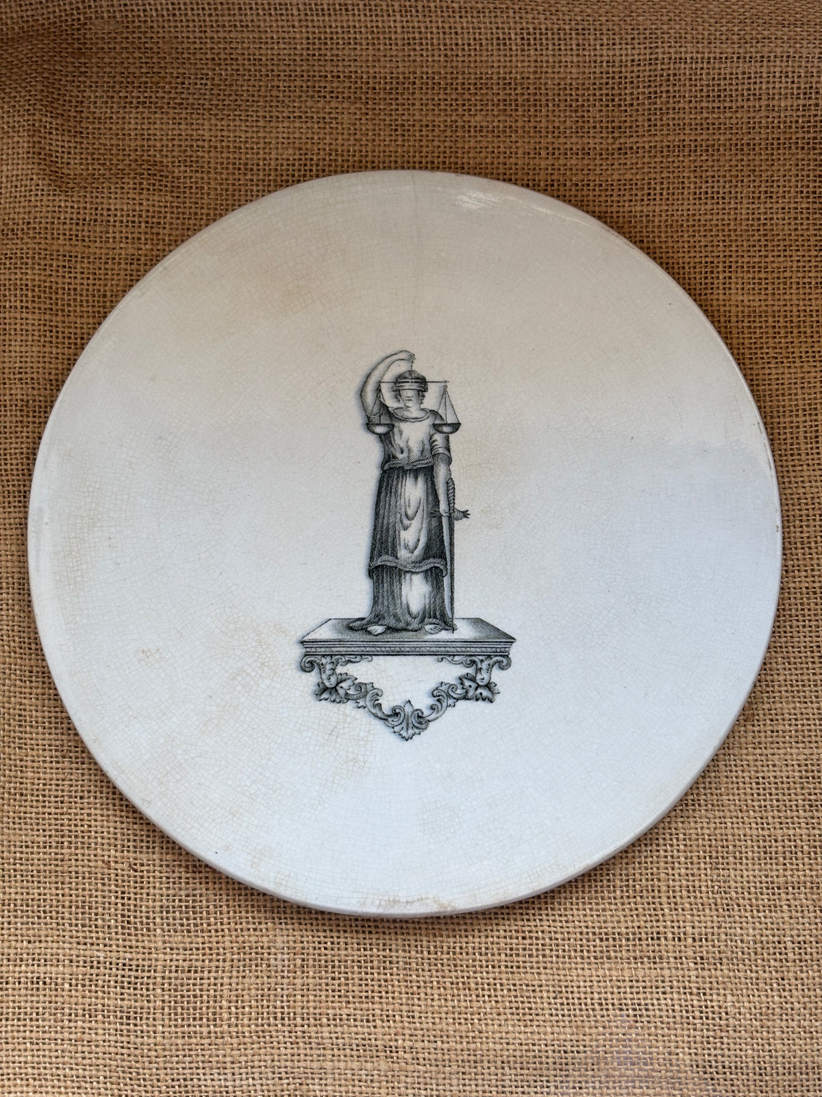 Old ironstone advertising scale plate