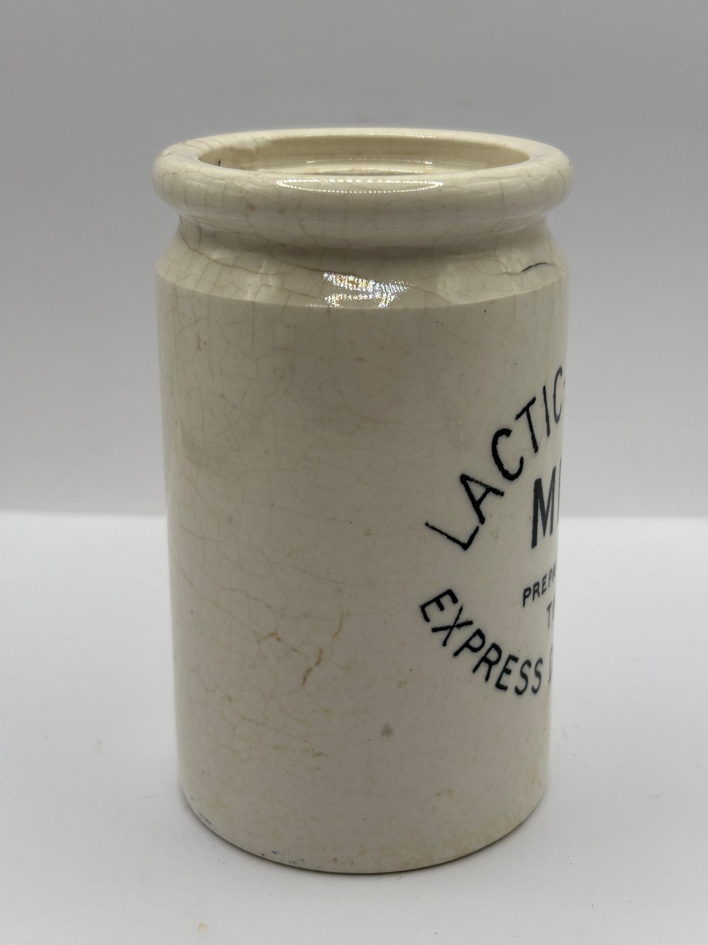 Old RARE Lactic-Bacilli milk jar, express dairy Co.