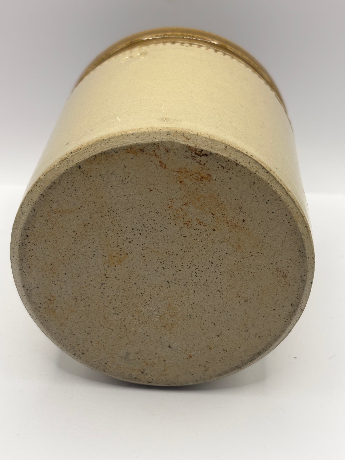 Old stoneware caviar pot. R.T Kay caviare importer Hull