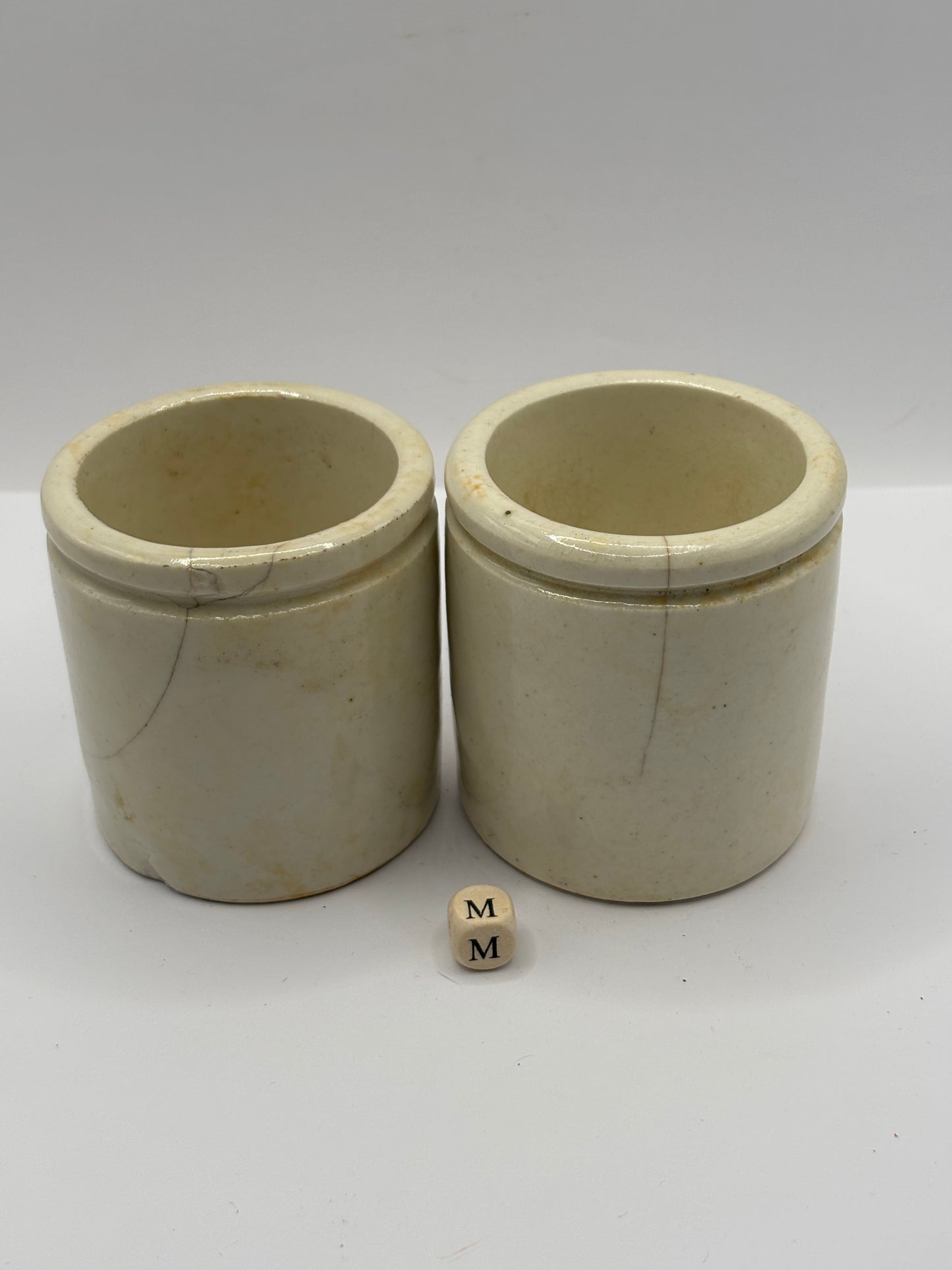 2 Old chunky stoneware pots (M)