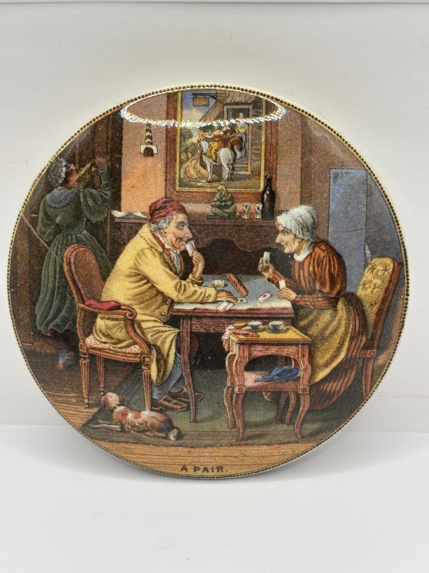 Old Prattware lid, A Pair. Chipped