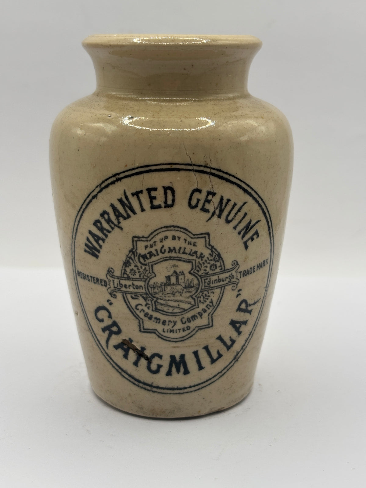 Old advertising cream pot, Craigmillar creamery company