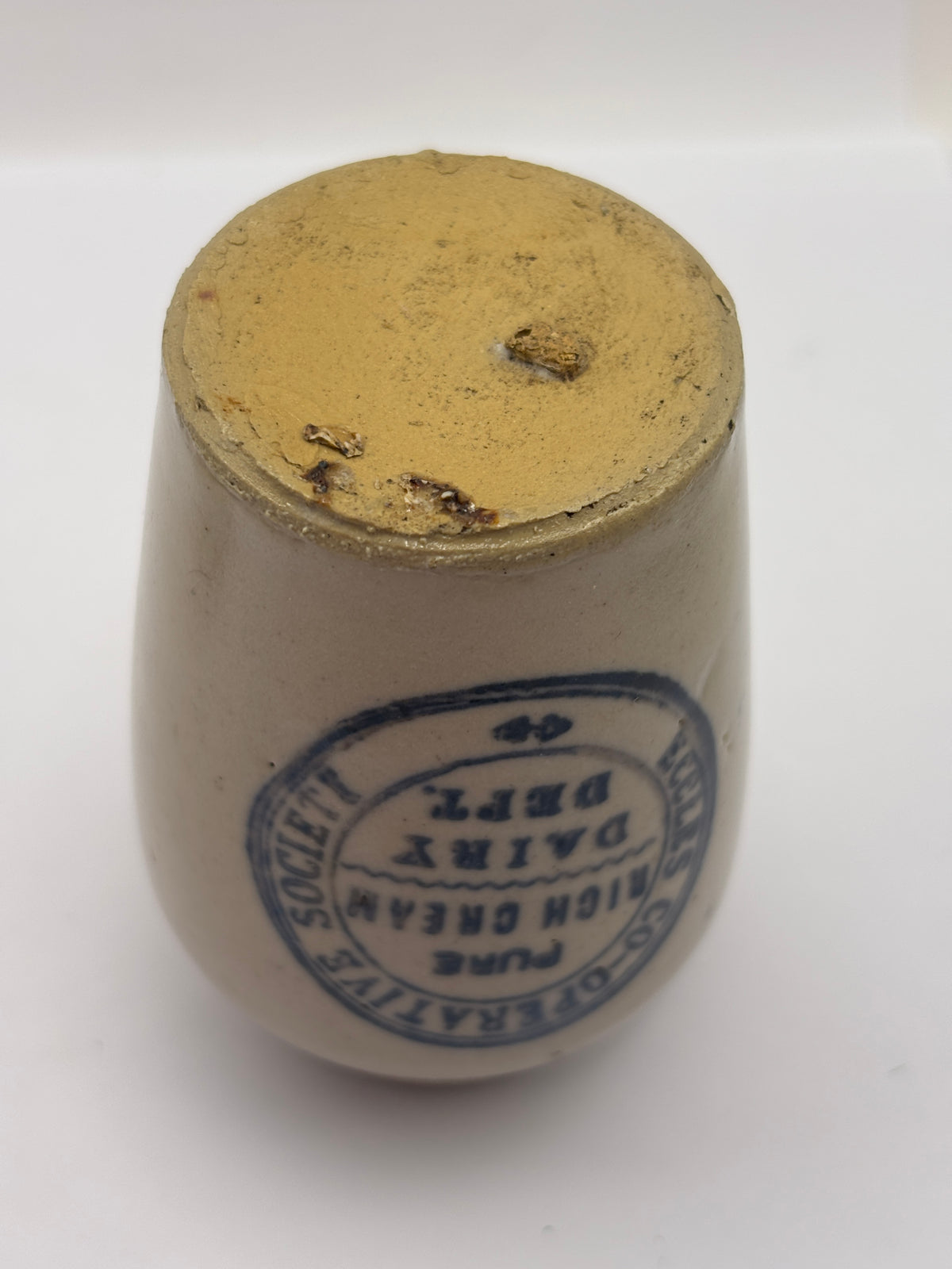 Old advertising cream pot, Eccles cooperative society, pure rich cream