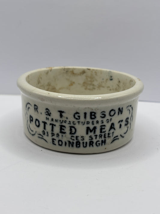 Old R&T advertising potted meat dish, Edinburgh