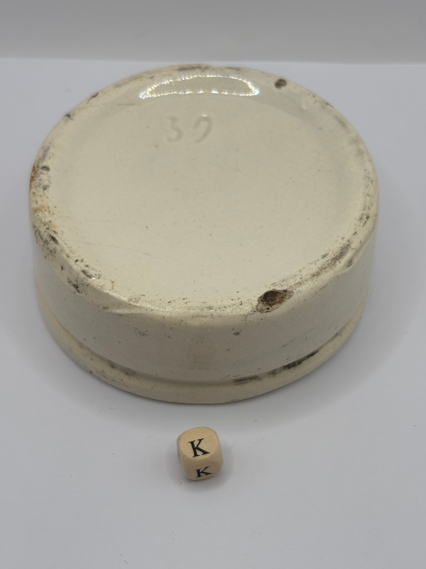 Old plain stoneware meat paste pot, potted meat (K)