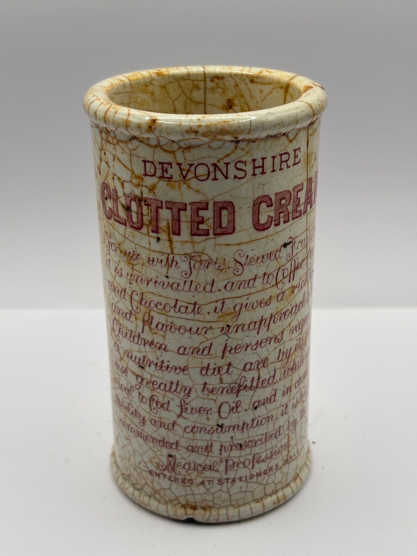 Old advertising Devonshire clotted cream pot, Horners