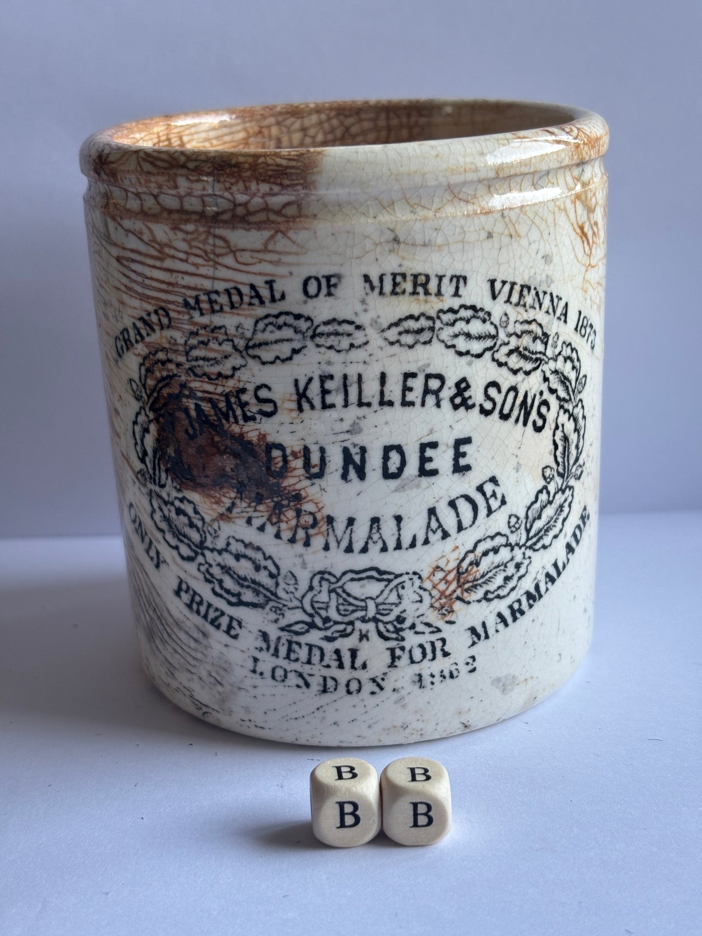 Old 1lb James Keiller dundee marmalade jar (BB)