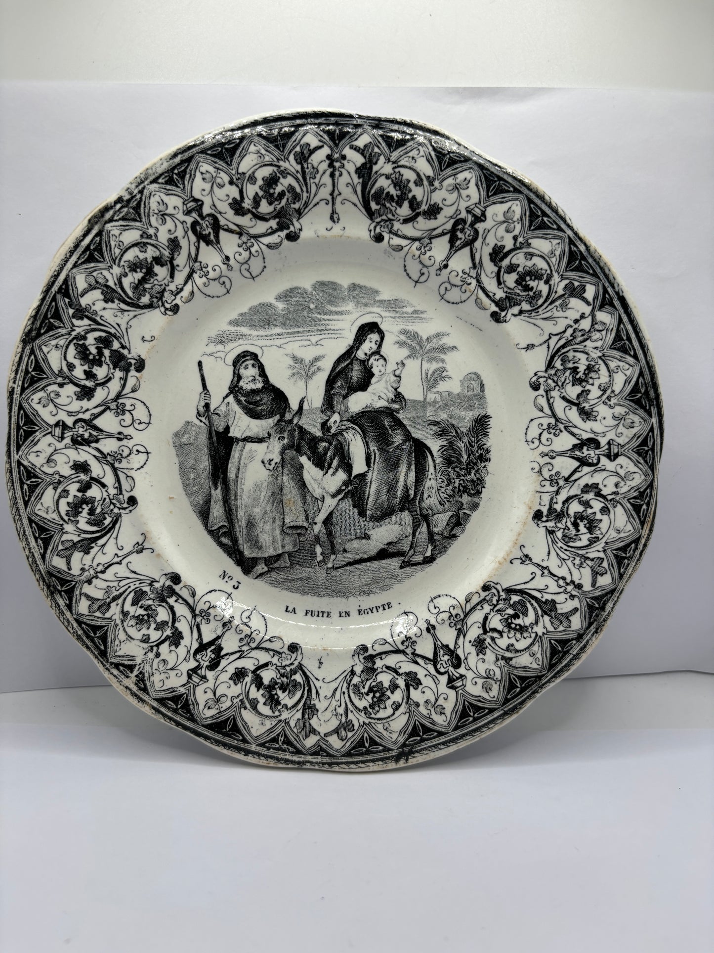 Antique french porcelain plate, mid 19th century