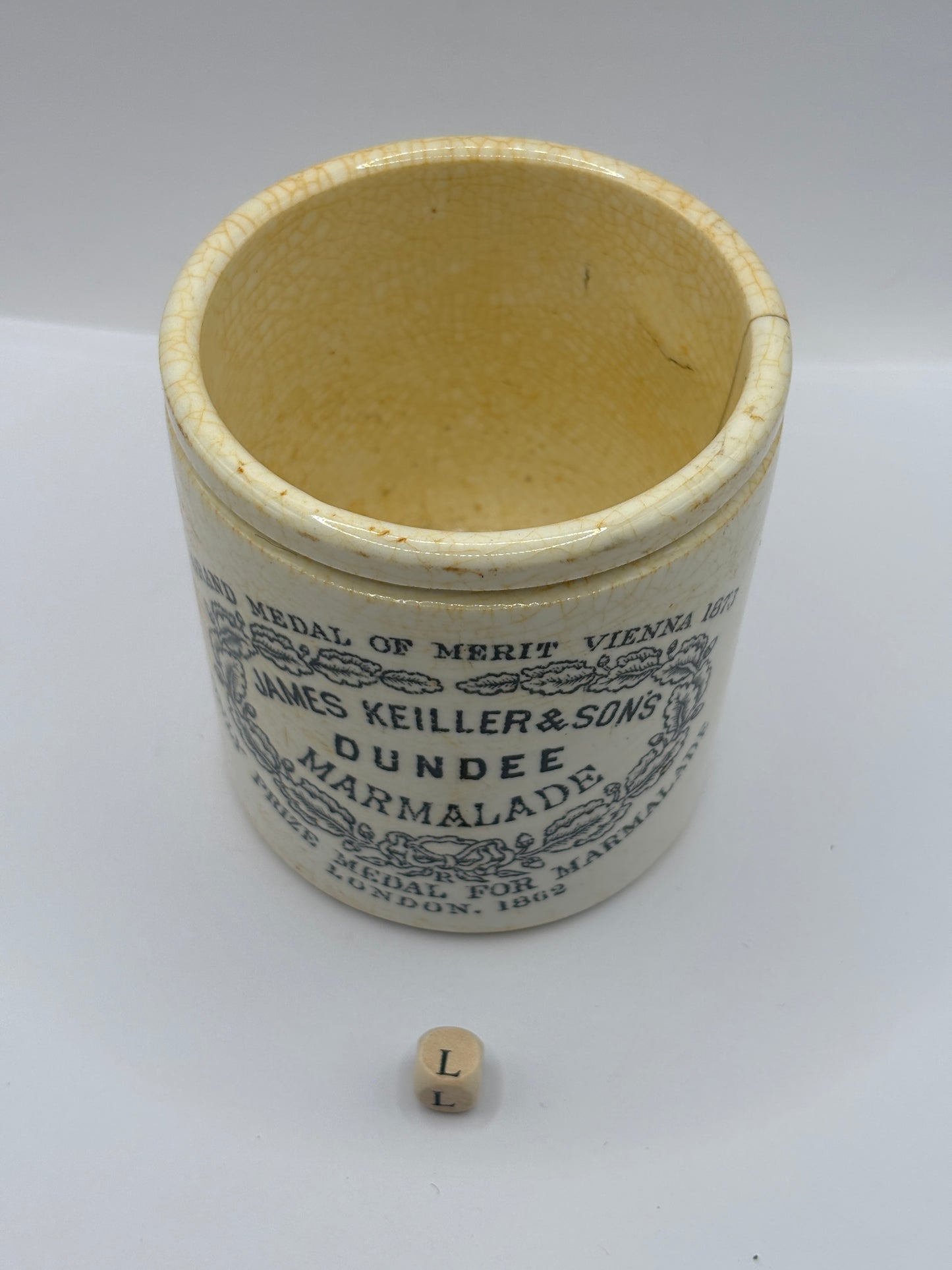 Old 1lb James Keiller Dundee marmalade Jar (L)