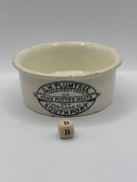 Old Plumtree advertising meat paste pot (B)