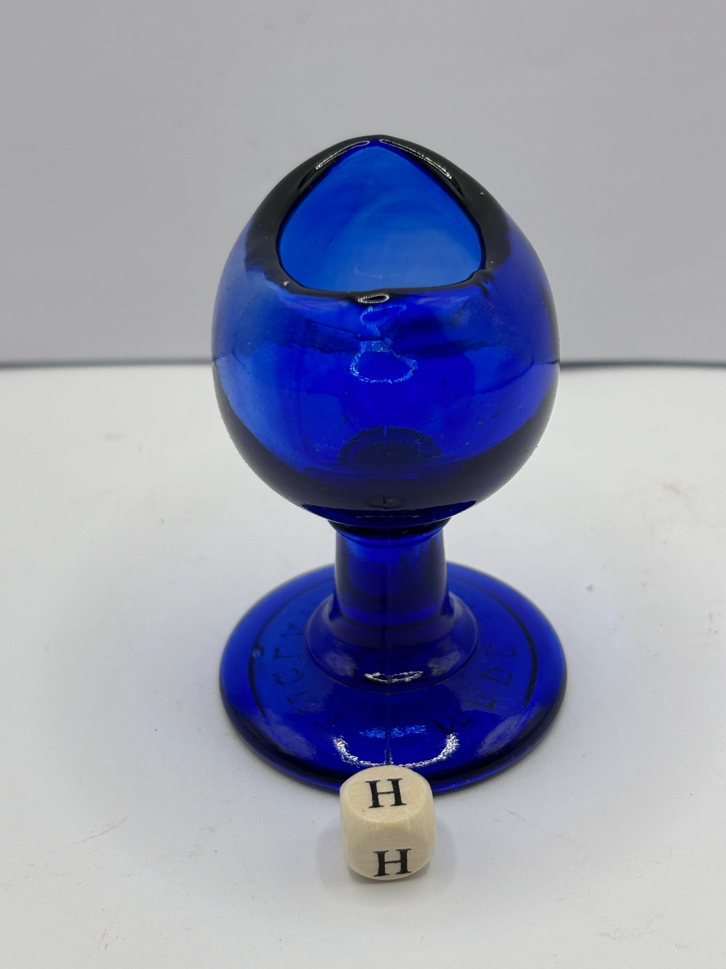 Blue glass eye bath (h)