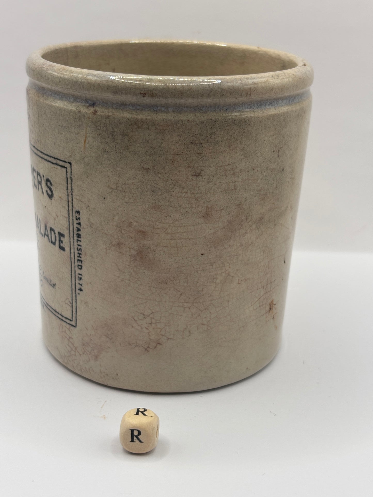 Old 1lb Frank Coopers marmalade jar (R) damaged