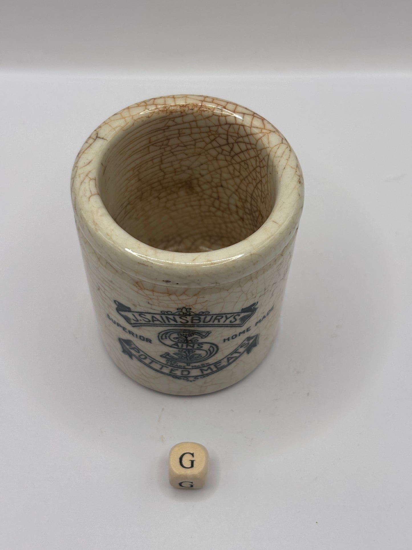 Old sainsburys advertising pot, potted meats (G)