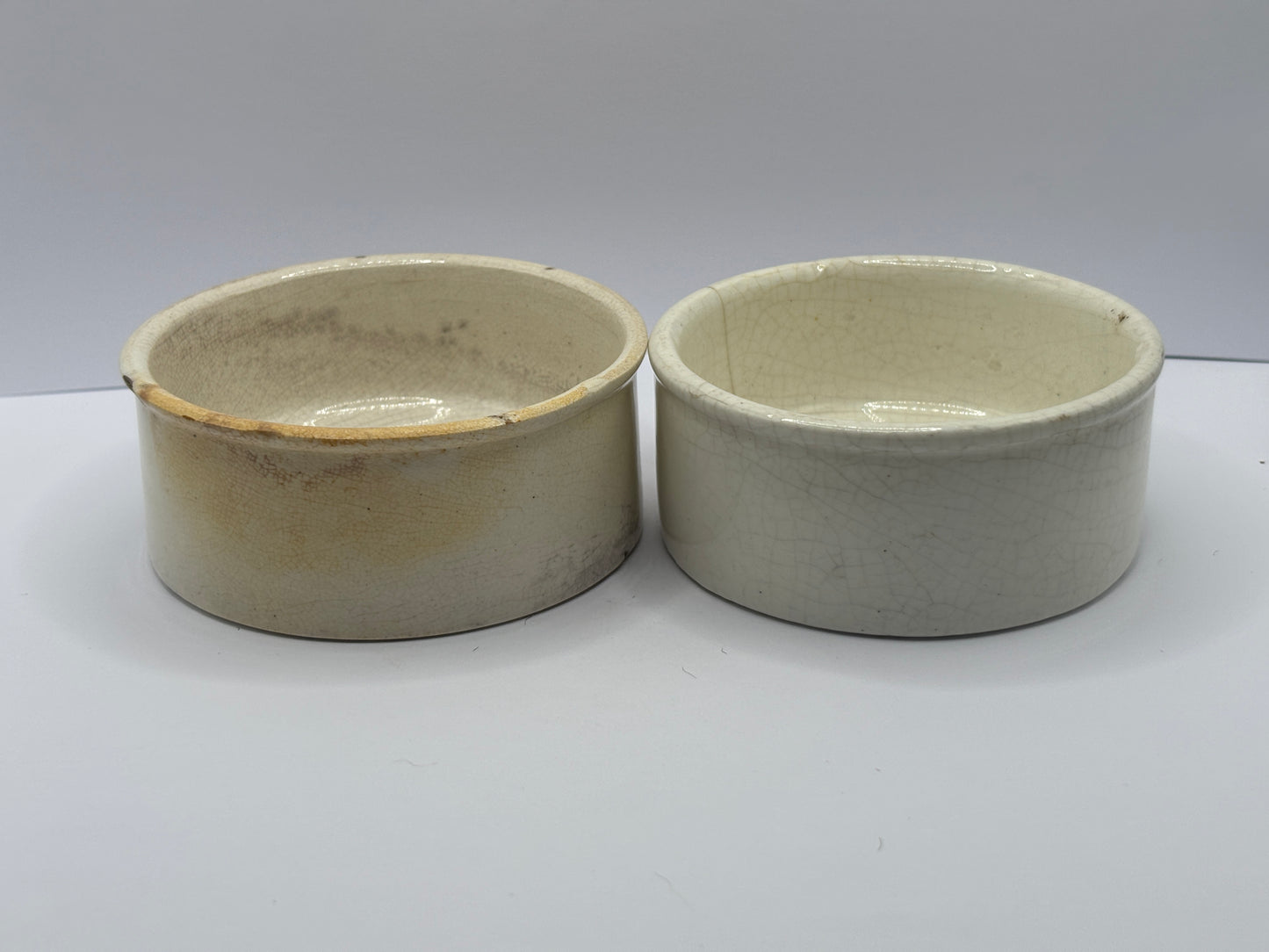 2 old advertising meat paste pots, Shippams