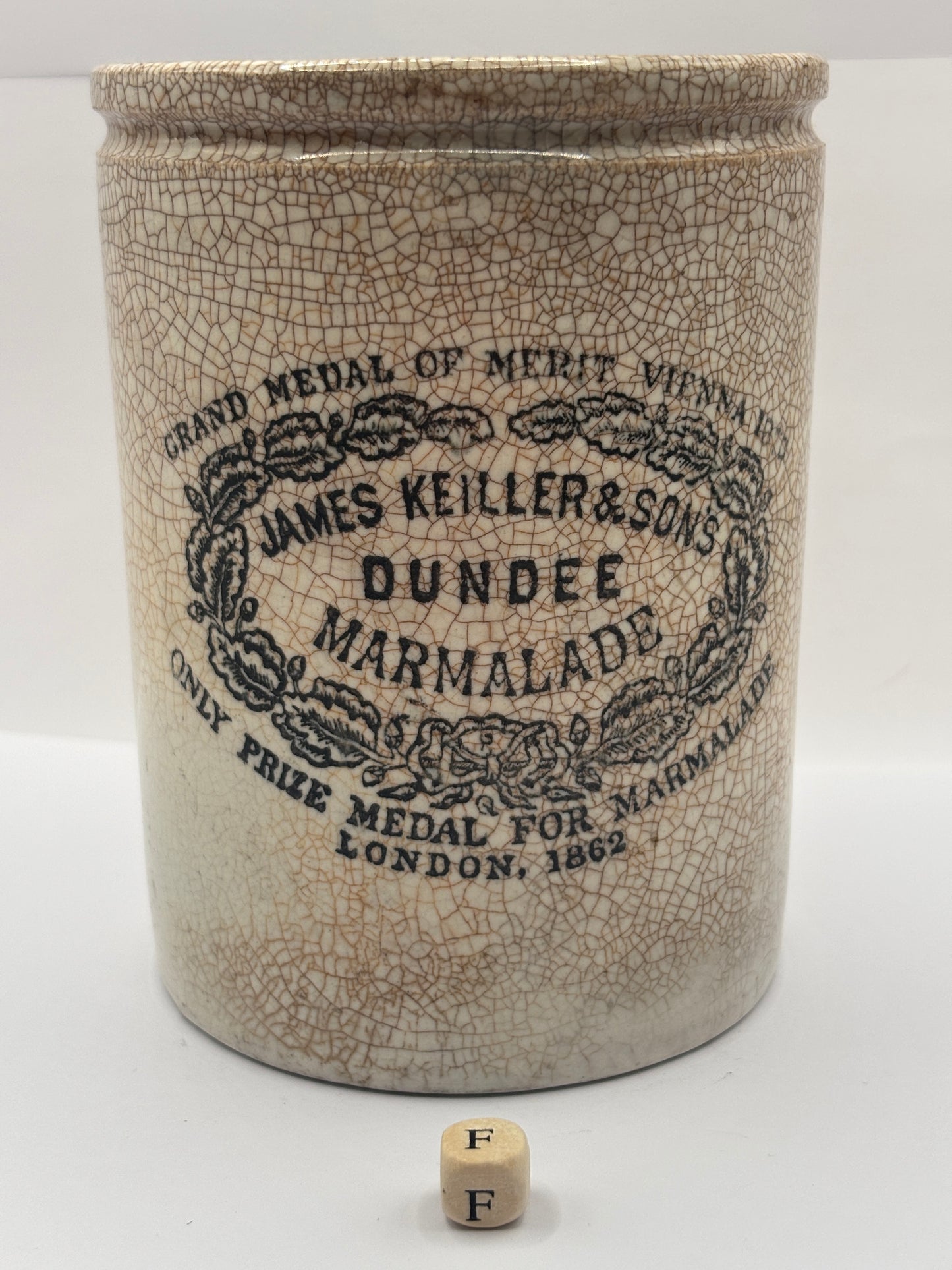 Old 2lb James Keiller Dundee marmalade Jar (F)