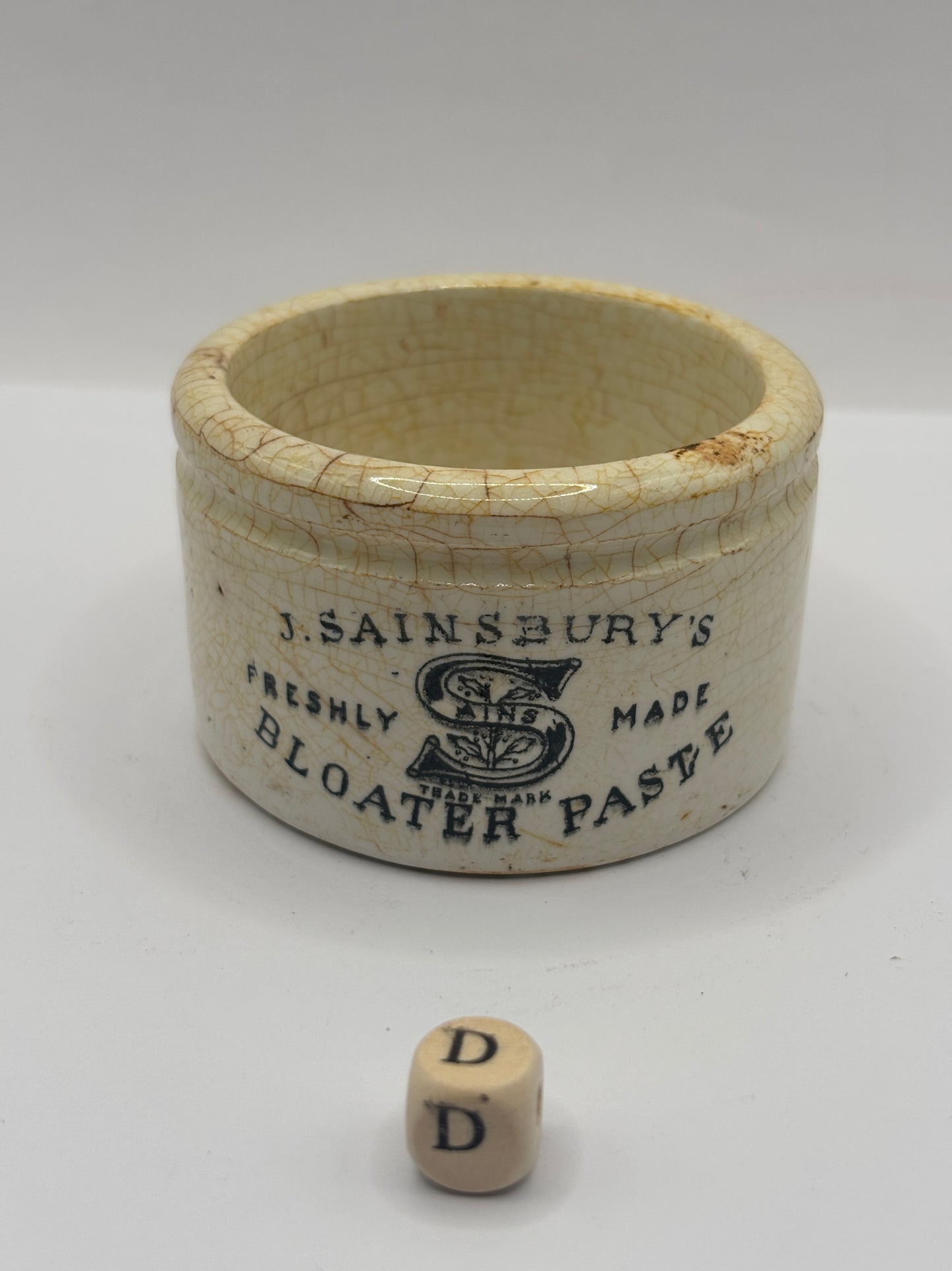 Old sainsburys advertising pot, Bloater paste (D)