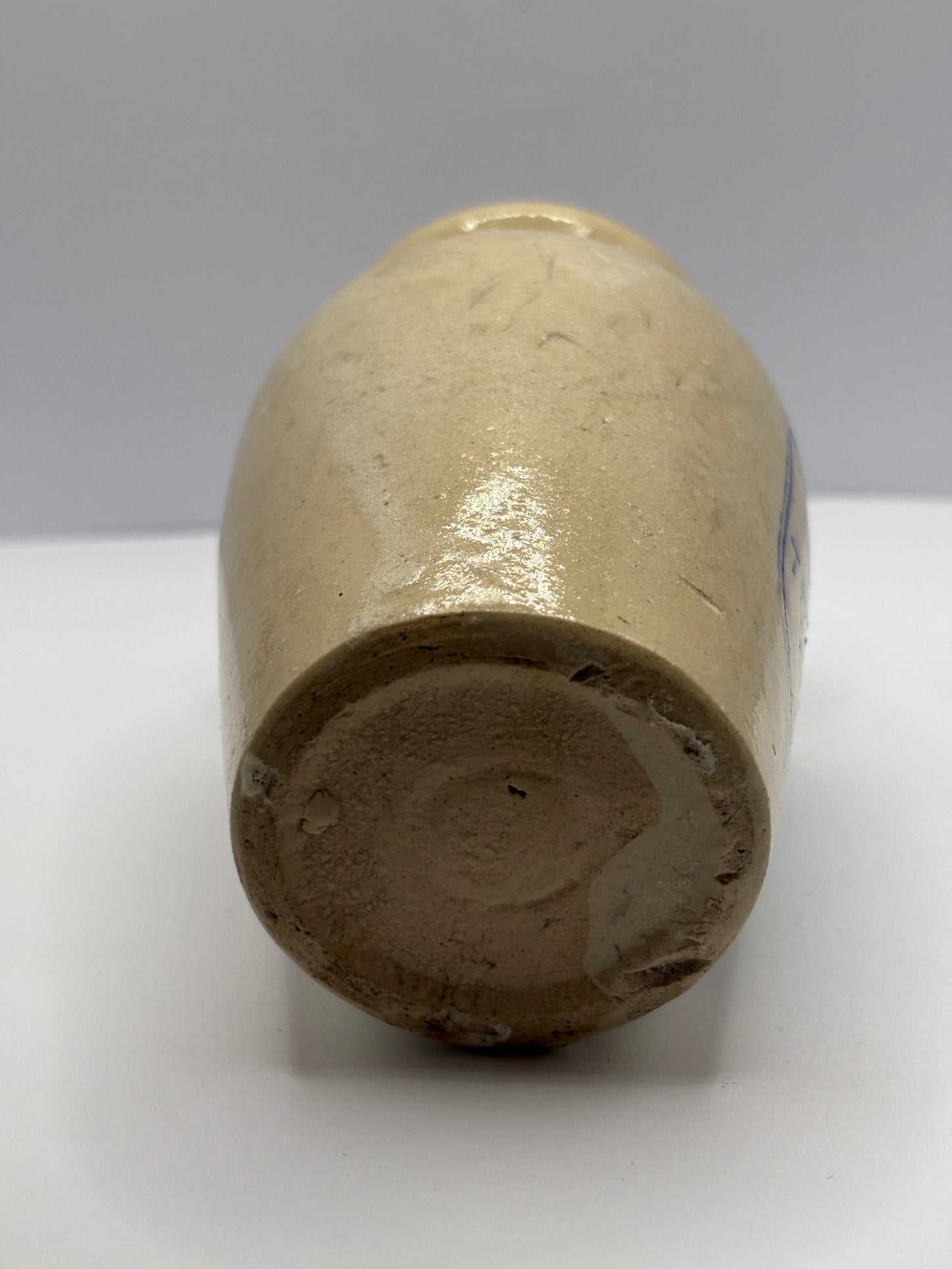 Old blue print advertising stoneware cream pot, Carricks cumberland dairy co, Pure thick cream